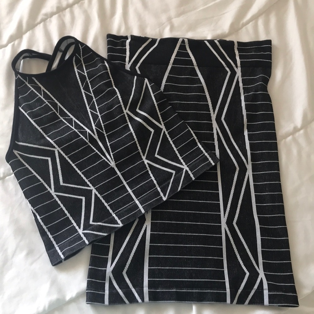 BCBG skirt and top